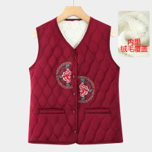 老年人女装奶奶秋冬装马甲新款洋气妈妈装加绒保暖背心老太太坎肩