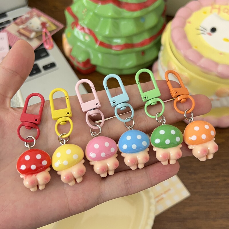 Candy-Colored Mushroom Butt Keychain Dopamine Fun Cartoon Pendant Colorful Backpack Accessories Student Accessories Candy-Colored Mushroom Butt Keychain Dopamine Fun Cartoon Pendant Colorful Backpack Accessories Student Accessories