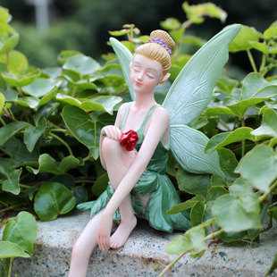 Cross-border Trade Butterfly Flower Fairy Statue Resin Garden Fairy Ornaments Outdoor Courtyard Terrace Landscape Decorations