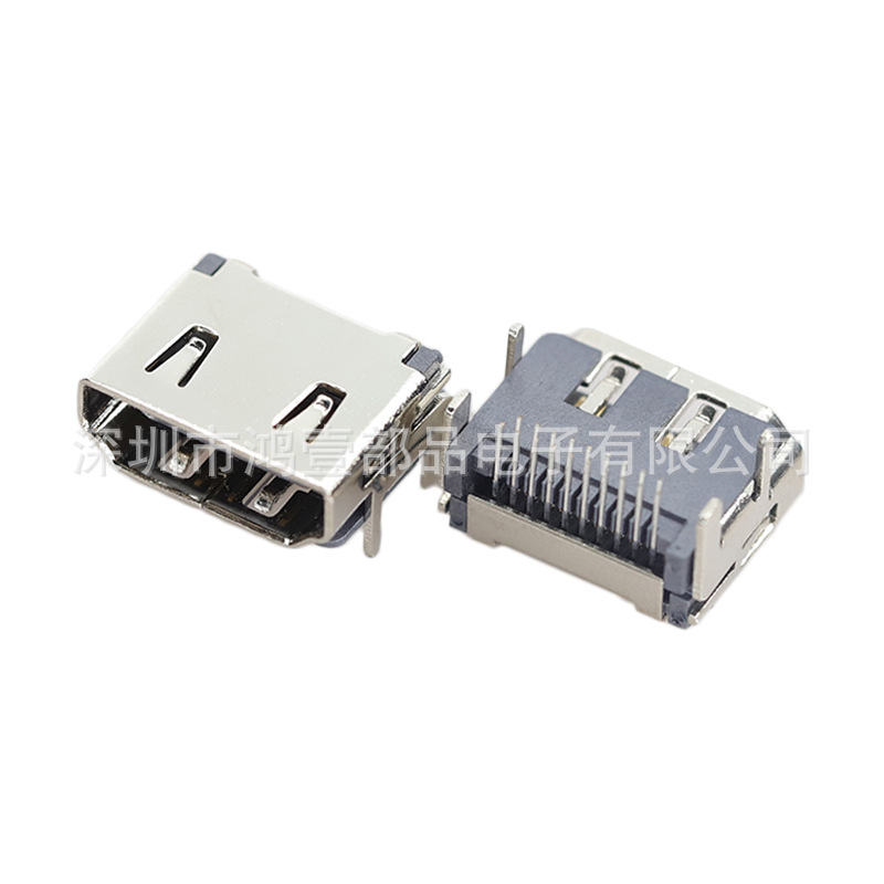 90度插件HDMI双排插件19P高清接口母座 HD01-001