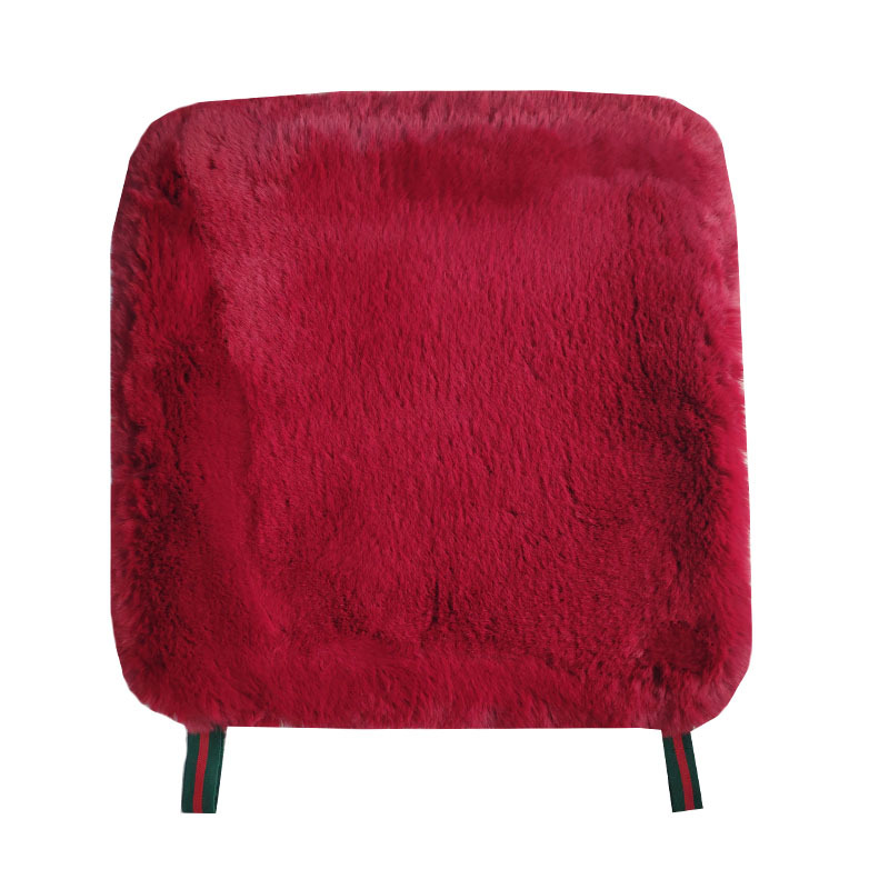 Autumn and Winter encryption thickened imitation rabbit fur three-piece car cotton cushion square cushion imitation wool car cushion without back cushion