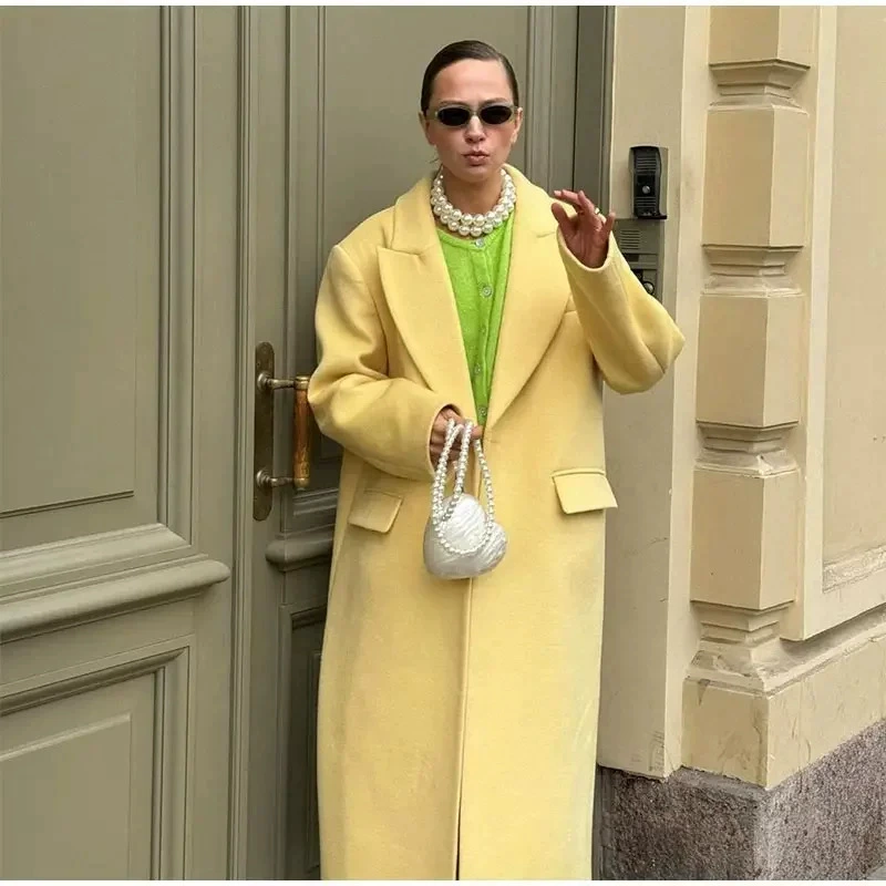 Европейские и американские трансграничные 2024 осенние женские плащи для женщин с элегантным воротником