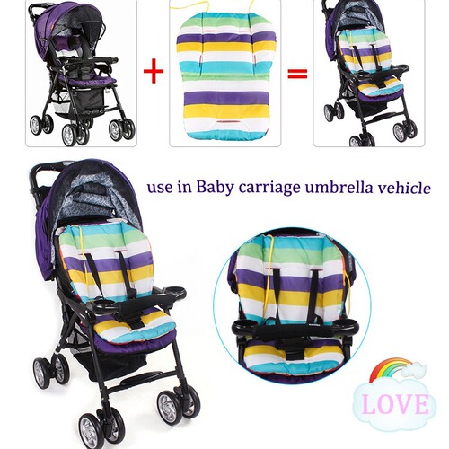 Baby car seat cotton cushion rainbow thickened model child safety seat baby dining chair seat cushion stroller seat accessories
