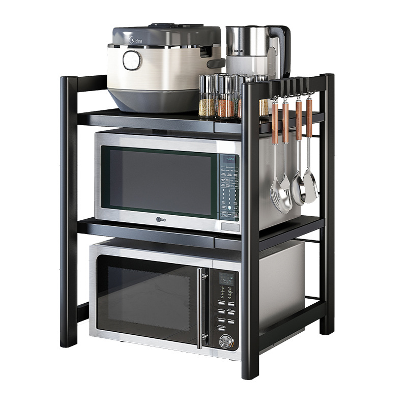 Cocina retráctil horno de microondas de almacenamiento en rack hogar multifuncional soporte de mesa cocina de arroz horno de almacenamiento en rack