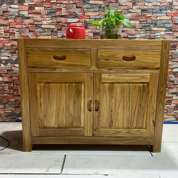 老榆木餐边柜酒水柜玄关实木鞋柜新中式收纳柜卧室厨房复古储物柜