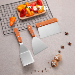 不锈钢木柄铲刀煎铲工具牛排烧烤铁板烧铲料理铲套装厨具铲子批发