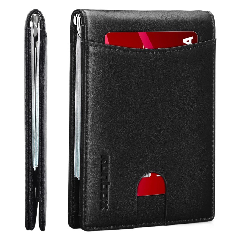 Cartera multifuncional estilo empresarial para hombre de Amazon con múltiples ranuras para tarjetas, tarjetero plegable para billetes, cartera de cuero ultrafina antirrobo
