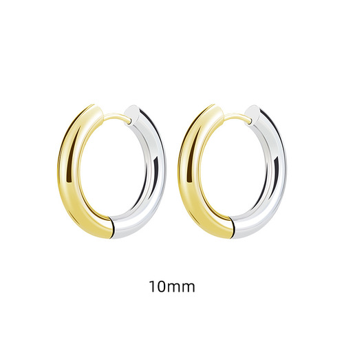 ebay cross-border hot-selling titanium steel earrings light luxury niche high-end sense electroplating temperament gradient European and American beauty earrings ear buckles