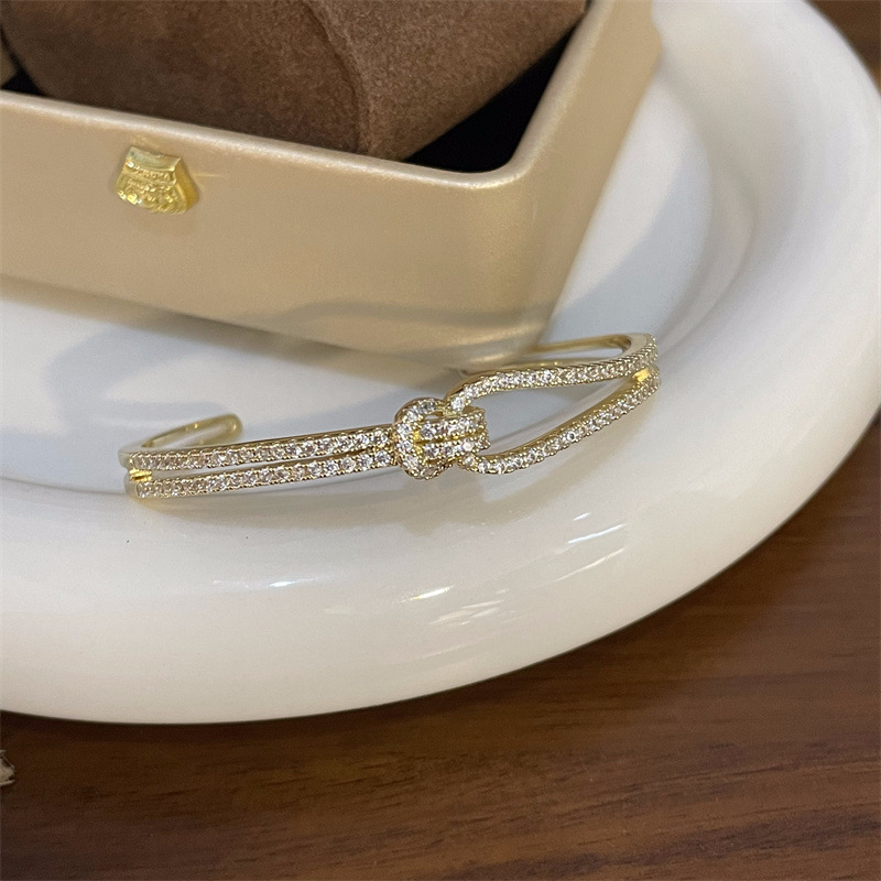 Fashionable Open-Cuff Full-Diamond Bracelet Image 2