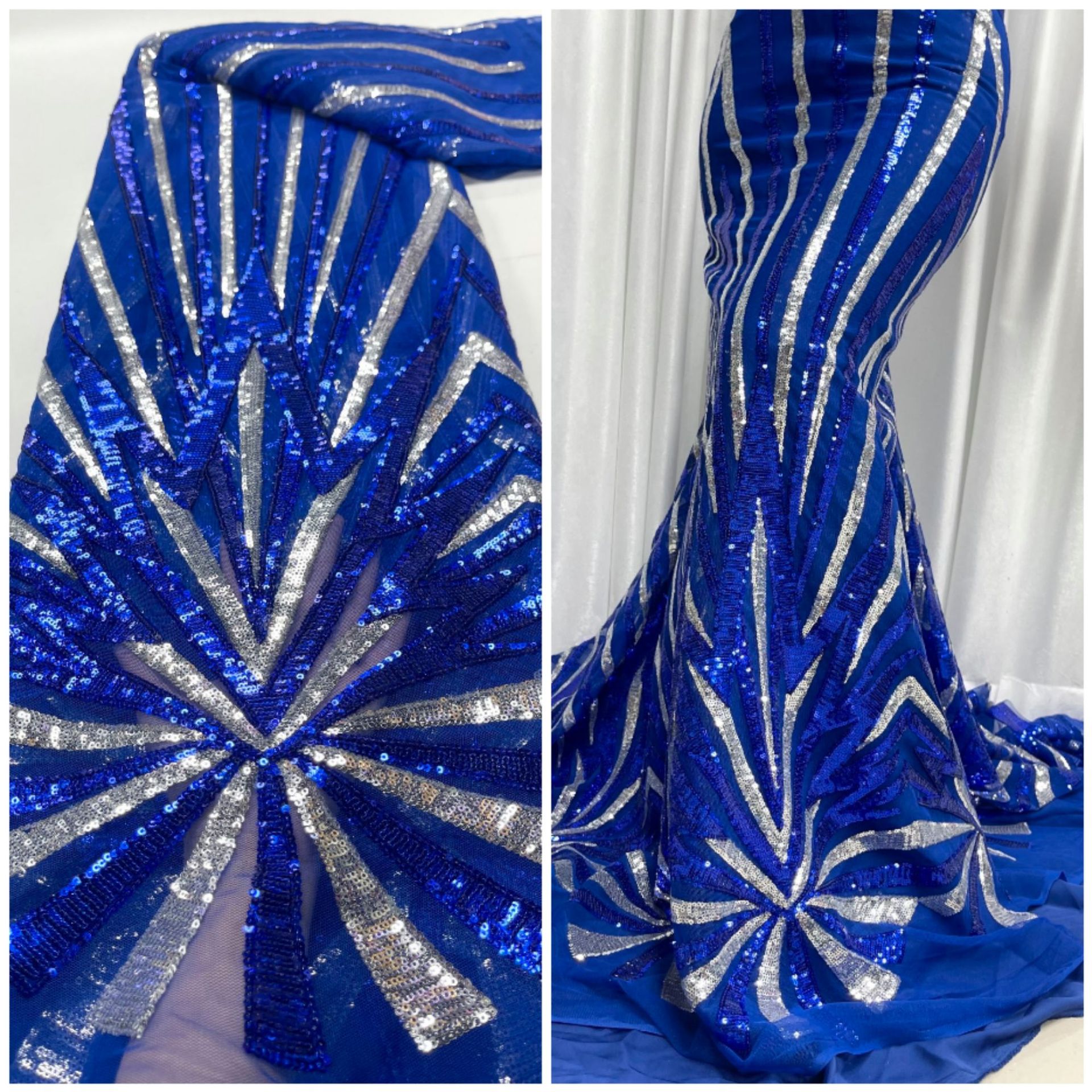 Tela de lentejuelas de estilo europeo y americano de alta gama elegante vestido de noche tela de encaje de boda de moda JX3568