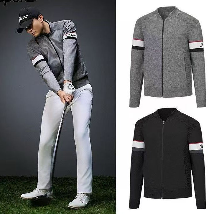 Men's 25 Autumn/Winter Golf Wear Comfortable Casual Zipper Knit Cardigan Imported Knit Comfortable Warm Jacket