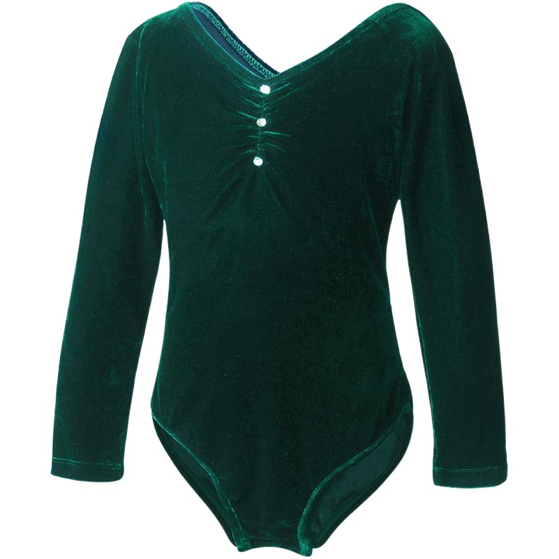 Ropa de práctica de los niños ropa de baile chino de manga larga ropa de gimnasia de baile popular femenina ropa de primavera forro de terciopelo mono ropa de clasificación