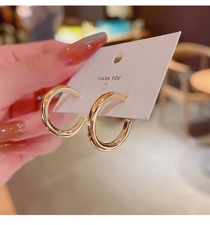 Korean version of the new plain circle personality earrings temperament simple earringspicture4