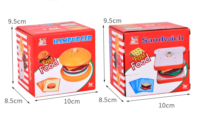 Mini Play House Sandwich Burger Set Toys 0.3 Children Simulation Fast Food display picture 1
