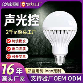 源头工厂定制led声光控恒流护眼螺口家用客厅大功率照明球泡灯
