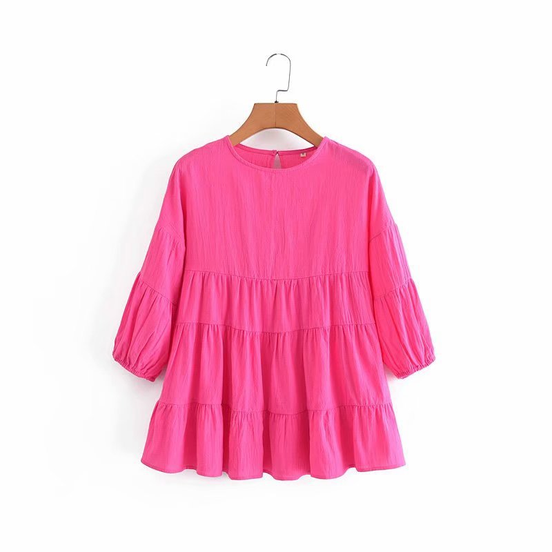 fashion loose solid color round neck pullover shirt  NSAM54592