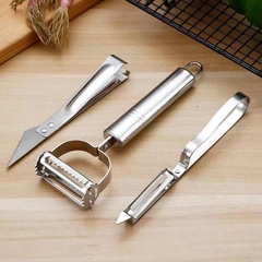 Stainless steel peeling knife potato peeler planer set three-piece multifunctional kitchen supplies melon and fruit scraper