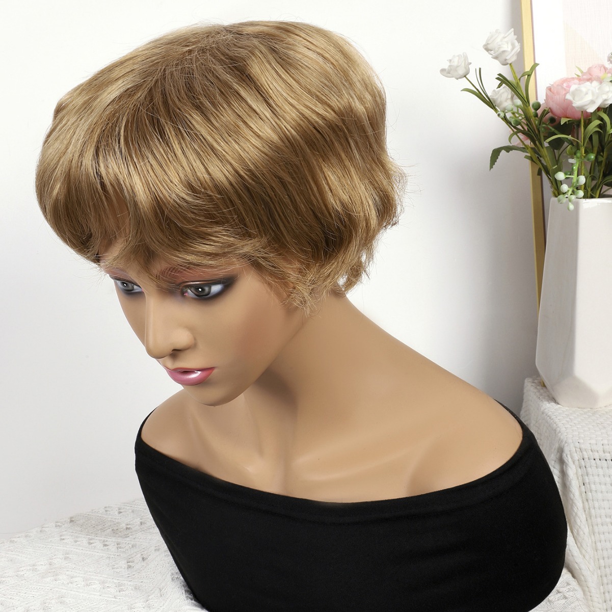 Fibra química al por mayor bob cabello pelucón mecánico pelucón cubierta de pelo