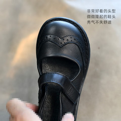 Children's and Girls' Genuine Leather Performance Shoes, School Leather Shoes, Black Soft Calfskin, Korean Version, Trendy Baby Princess Shoes, Soft Leather
