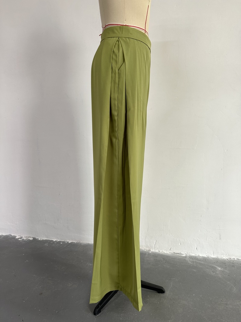 Women Clothing Spring Print Lantern Sleeve Shirt Wide Leg Work Pant Casual Suit