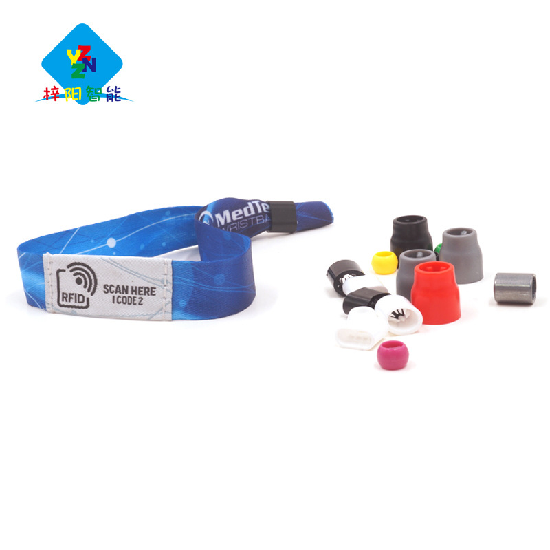 供应优质倒扣刺一次性RFID编织腕带 织唛丝印织带 多种款式供应