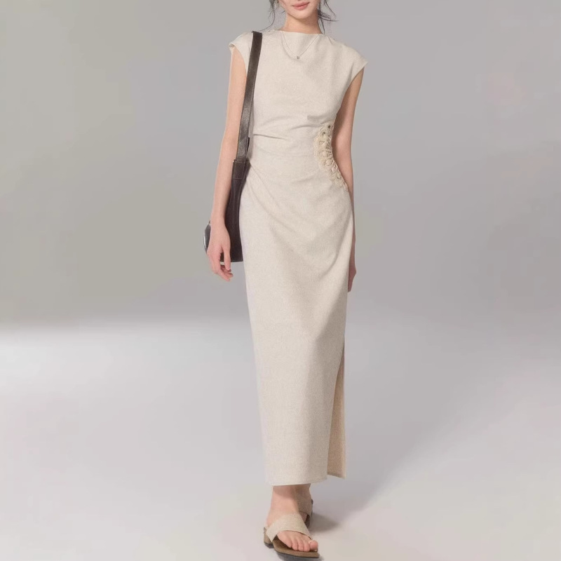 Eryang Design Qingshan Ying Small Flying Sleeve High-End Dress for Women, Commuting Style, Elegant Patchwork, Handmade Crochet Flowers Eryang Design Qingshan Ying Small Flying Sleeve High-End Dress for Women, Commuting Style, Elegant Patchwork, Handmade Crochet Flowers