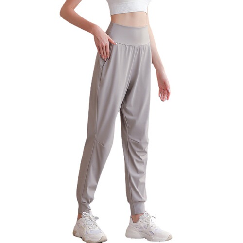 Autumn and winter nylon high-waisted yoga sports trousers for women, loose slimming casual running training fitness leggings sweatpants