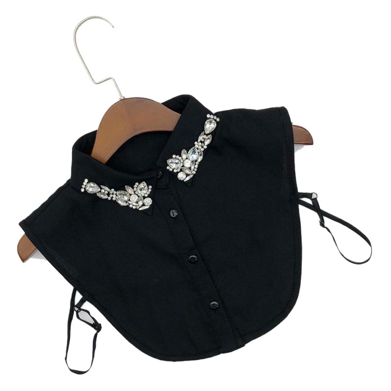 Nueva Venta caliente exquisita moda europea y americana de las mujeres de cuello falso de cristal de gasa de diamantes de suministro directo de cuello falso
