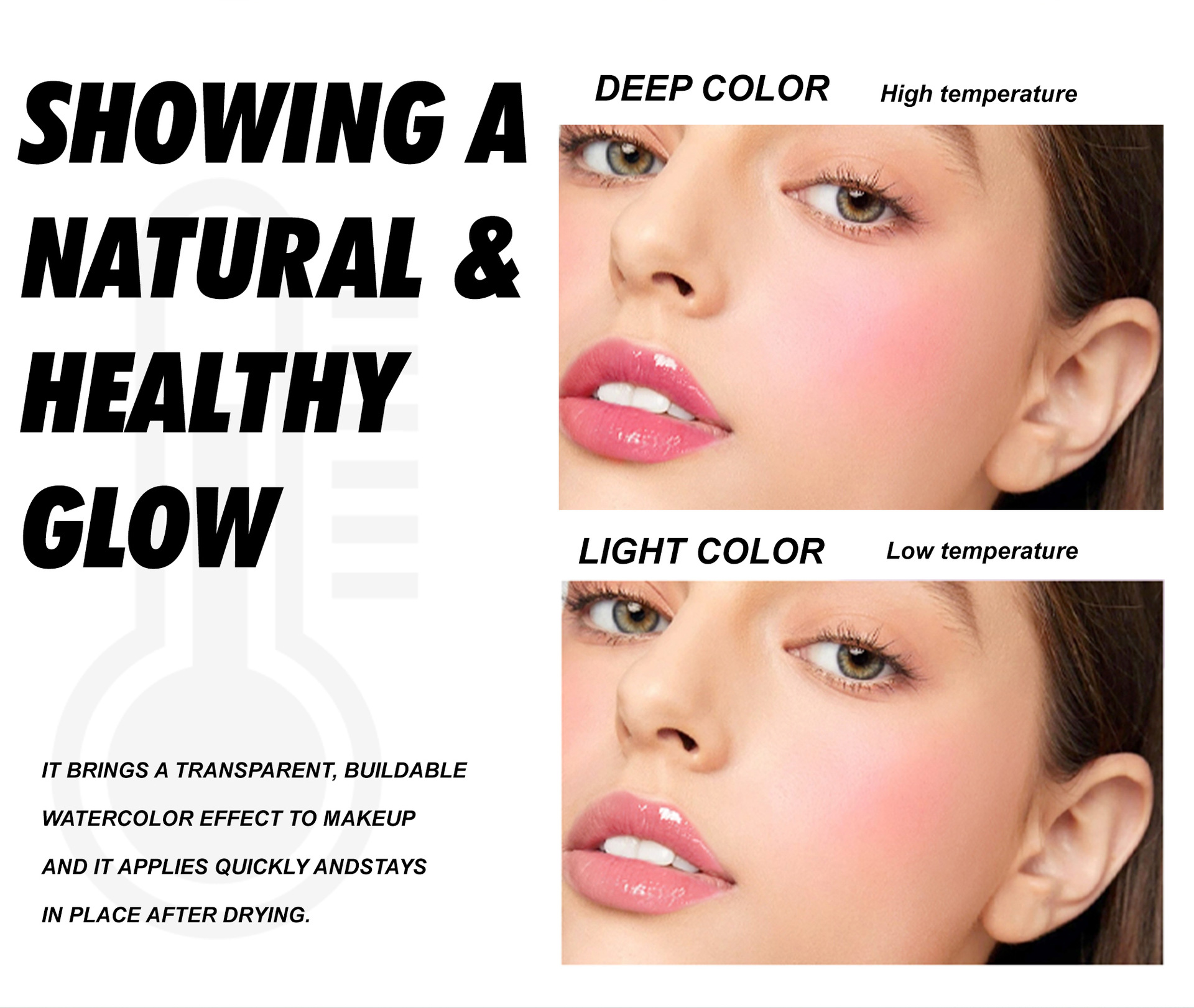 Cross-border Jelly Blush Stick handaiyan Solid Blush High-gloss Contouring Multi-Purpose Cream Matte Thermochromic Blush Cream undefined