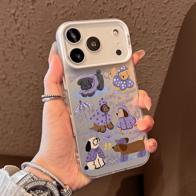Raincoat Puppy Suitable for Apple 16Pro Mobile Phone Case 14 New Iphone15Promax Cartoon 13 Stylish 17