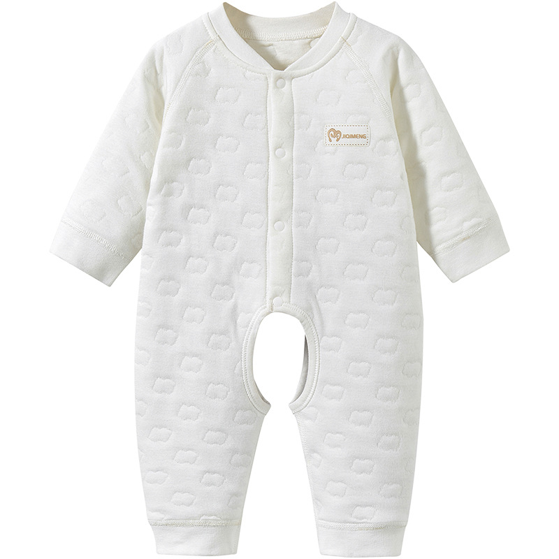 Ropa de bebé recién nacido, primavera, otoño e invierno, hombres y mujeres, algodón puro, monos cálidos, mameluco, entrepierna abierta acolchada, ropa de otoño para bebés