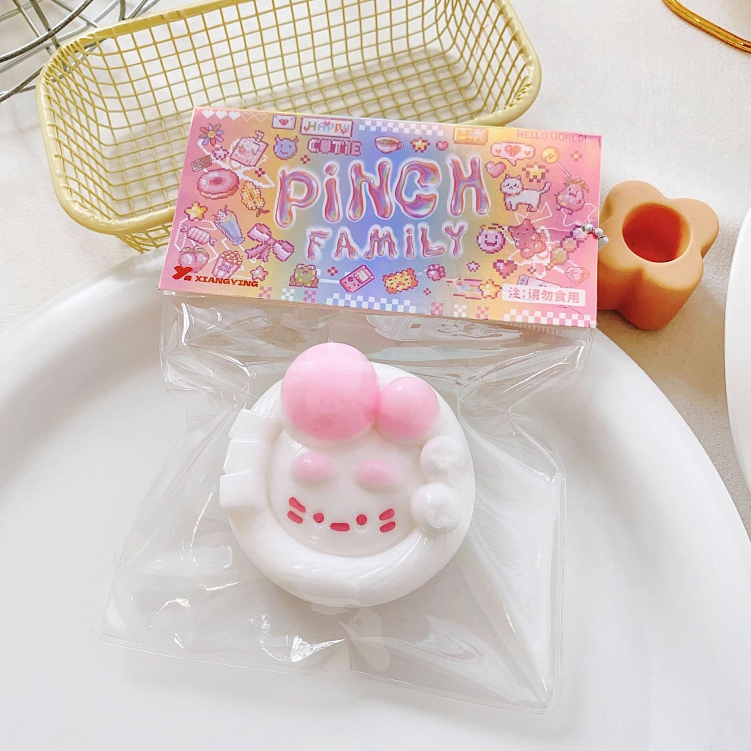 Gatito queso rebote lindo descompresión gato gato descompresión grueso juguete para estudiantes pequeño libro rojo mismo barro