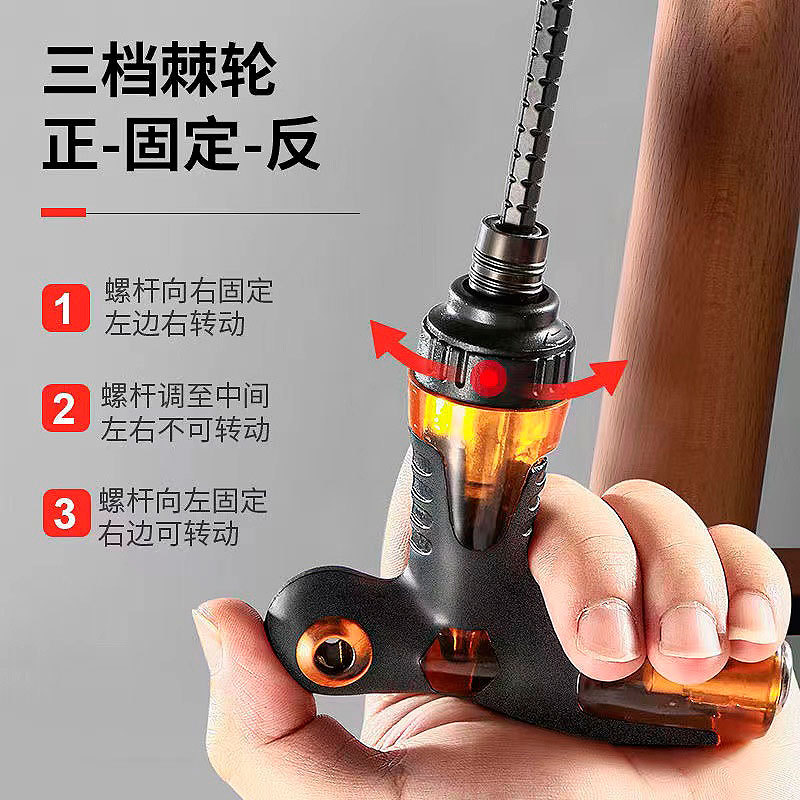 Destornillador cruzado de trinquete genuino destornillador de una palabra de grado industrial con destornillador telescópico multifunción en forma de T magnético fuerte