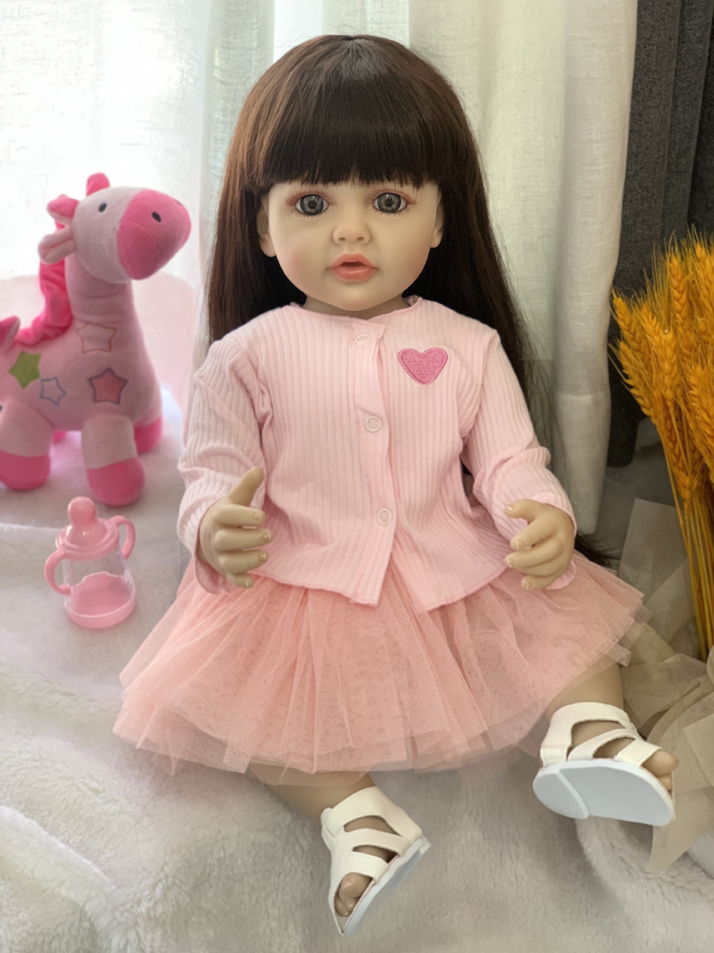 Muñeca Reborn de Simulación de Bebé de 55 cm de Vinilo y Silicona para Niños