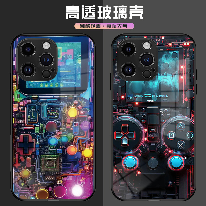 Huaqiangbei Creative Game Controller 15Pro Mobile Phone Case Cool Apple 14 Glass Case Ip13 Stylish 11 Protection