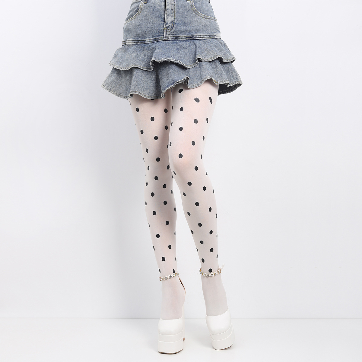 Fashion bottoming stockings polka dot printing any thin ladies black silk polka dot stockings light leg artifact manufacturers wholesale
