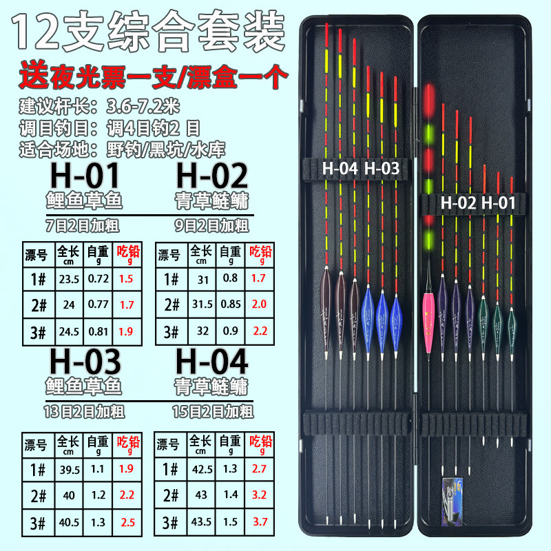 13 todo el conjunto de agua flotante pescado de alta sensibilidad engrosado llamativo pescador salvaje flotante gran fábrica de comercio de comercio exterior