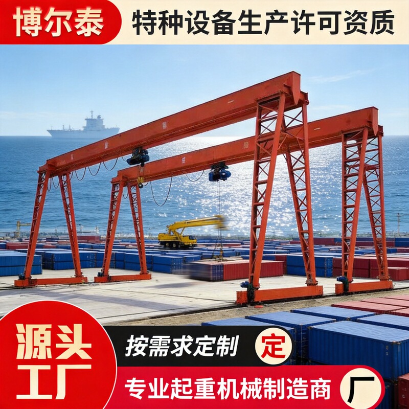 Electric Gantry Crane Direct from the Manufacturer, Port and Wharf Gantry Crane, Intelligent Remote-Controlled Fully Enclosed Gantry Crane
