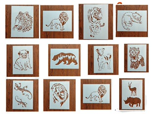 Factory A4 size animal painting template inkjet printing finger print sketch color pen graffiti student handwritten newspaper