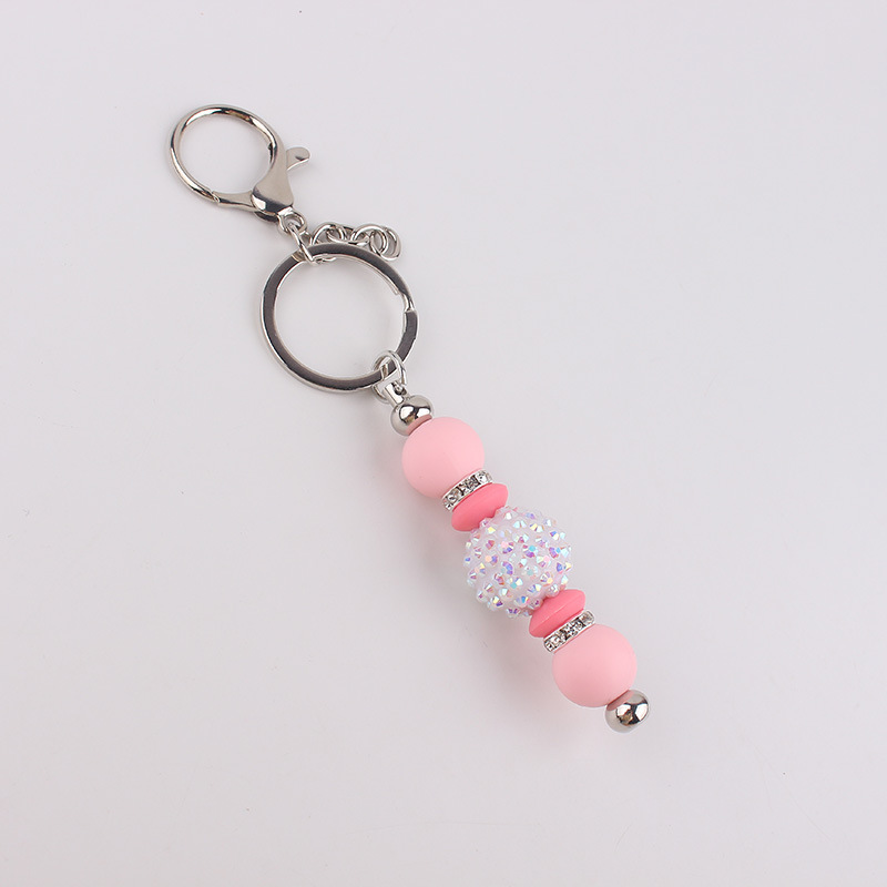 New Bling Bead Tassel Keychain Personalized Pendant Key Ring Bag Pendant Pendant Silicone Keychain