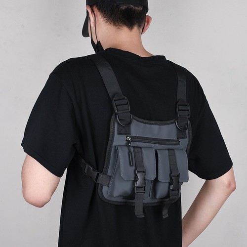 Wholesale new tactical chest bag for men, fashionable and simple vest bag, street vest bag, trendy functional workwear backpack