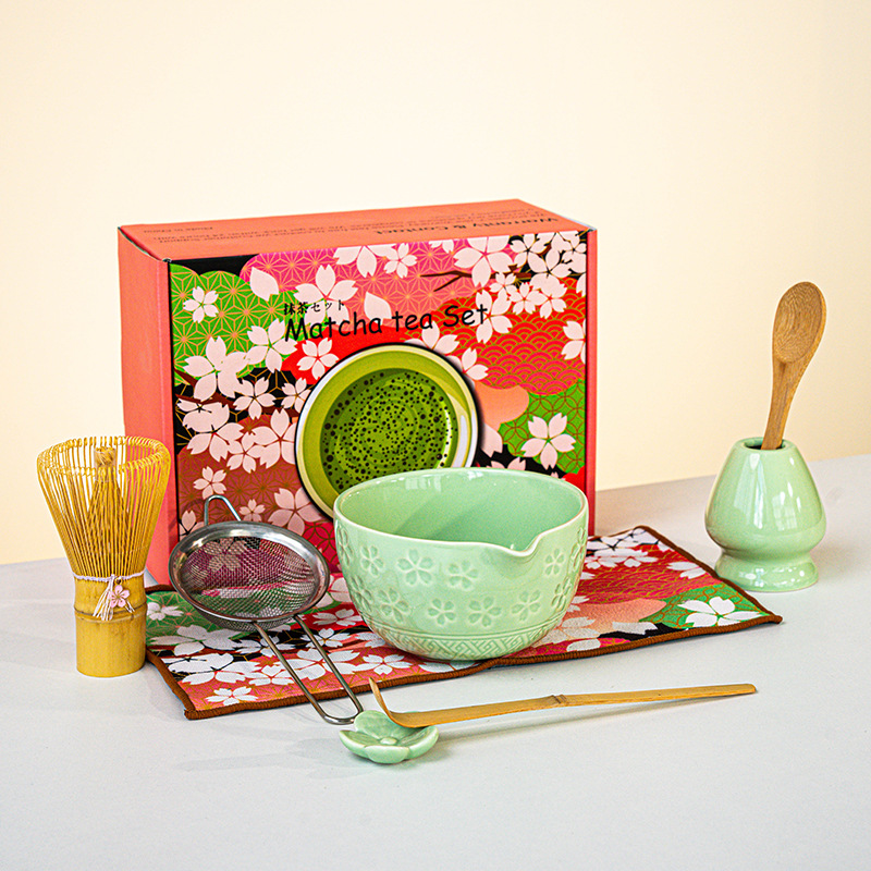 FJT 사쿠라 광구그릇 그린 8종세트(사쿠라 박스 그린무늬)