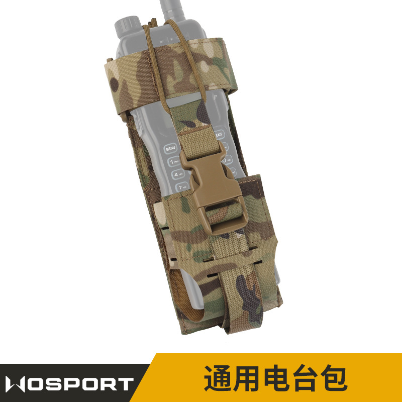 Wosport Outdoor Tactical Vest Molle Radio Bag Military Fan Protective Cover Storage Bag Universal Radio Camouflage Bag