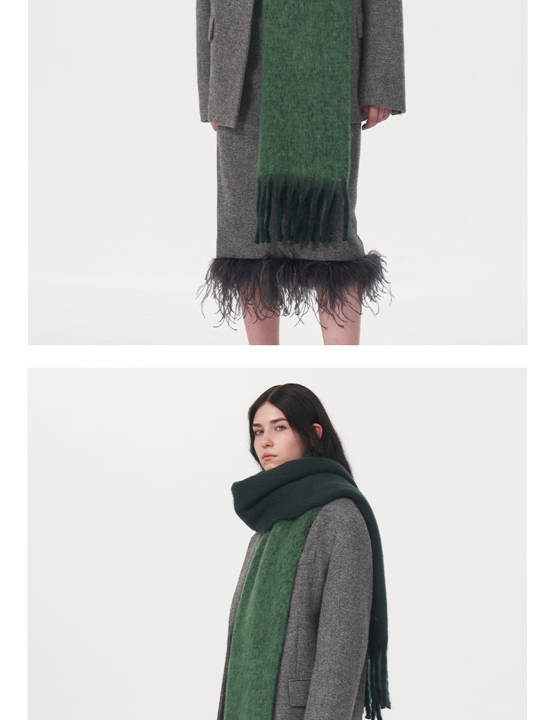 Nuova sciarpa in cashmere imitazione calda a due colori per autunno e inverno, sciarpa in mohair morbido e caldo spesso da donna_voghion.com