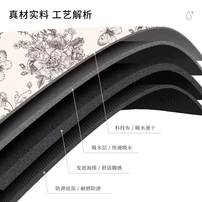美式浴室垫硅藻泥地垫吸水速干防滑地垫厕所卫生间脚垫进门垫地毯|undefined