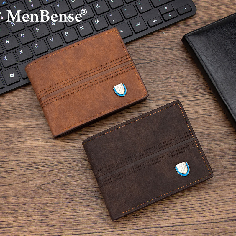 Cross-Border Popular Retro Shar-Pei Men's Wallet Short Multi-Card Slot Large Capacity Flip-Up Hinge Coin Pocket Dollar Bag