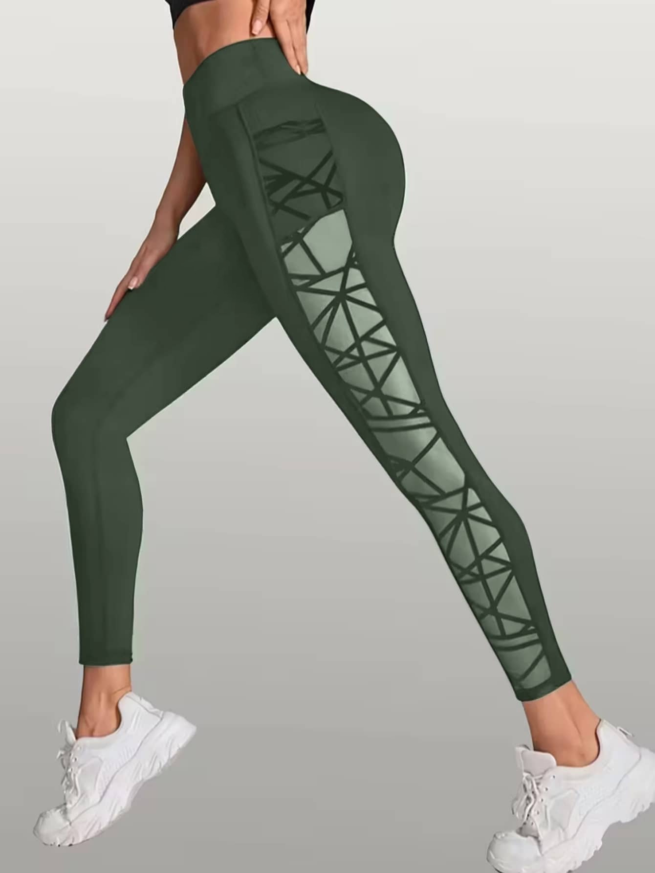 Nuevos pantalones deportivos al aire libre de nueve puntos, pantalones de malla de bolsillo, pantalones de malla de bolsillo, mujeres image 9