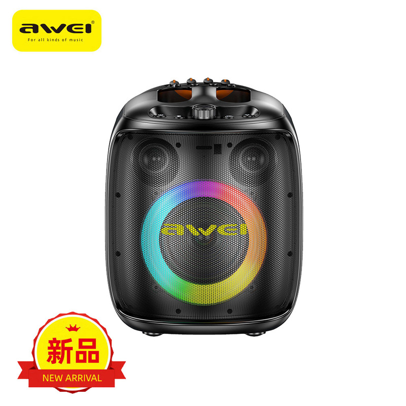 awei KA22 outdoor multifunctional subwoofer with TWS connectivity, HIFI sound effect, 6.5mm jack for microphone connection