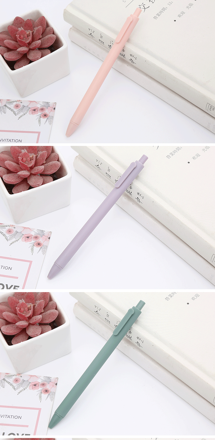 Simple Macaron Solid Color Press Gel Pen display picture 1