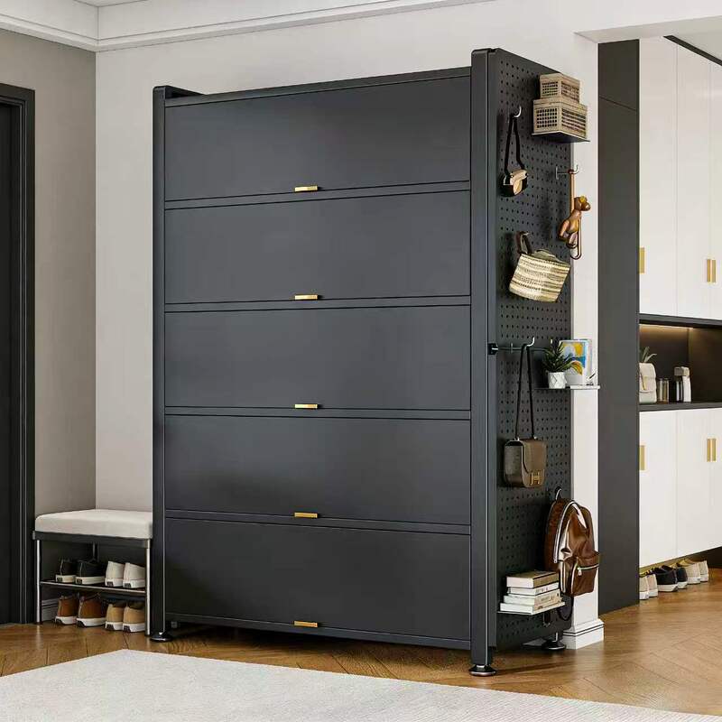 Shoe Cabinet for Home Entrance, Dust-Proof Shoe Rack, Steel Floor-Standing Multi-Layer Entryway Storage Rack with Large Capacity and Moisture-Proof Features Shoe Cabinet for Home Entrance, Dust-Proof Shoe Rack, Steel Floor-Standing Multi-Layer Entryway Storage Rack with Large Capacity and Moisture-Proof Features